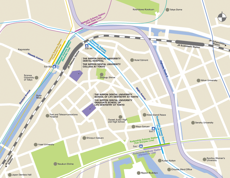Map:Nippon Dental University School of Life Dentistry at Tokyo