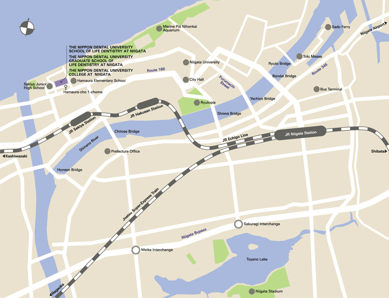 Map:Nippon Dental University School of Life Dentistry at Niigata