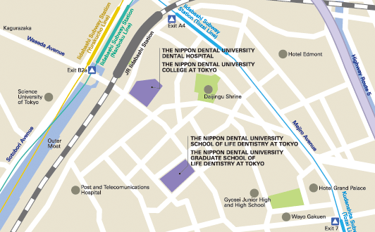Map:Nippon Dental University School of Life Dentistry at Tokyo